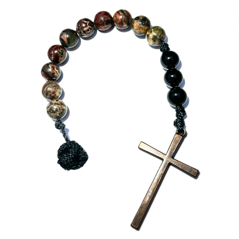 ROSARY - Copper Cross with Monkey Fist